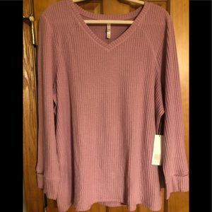 NWT Lularoe COZY HAZEL thermal weave long sleeved Tunic Size 2X 2XL Mauve NEW